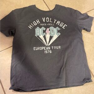 AC/DC Gray High Voltage European Tour 1976 Tee